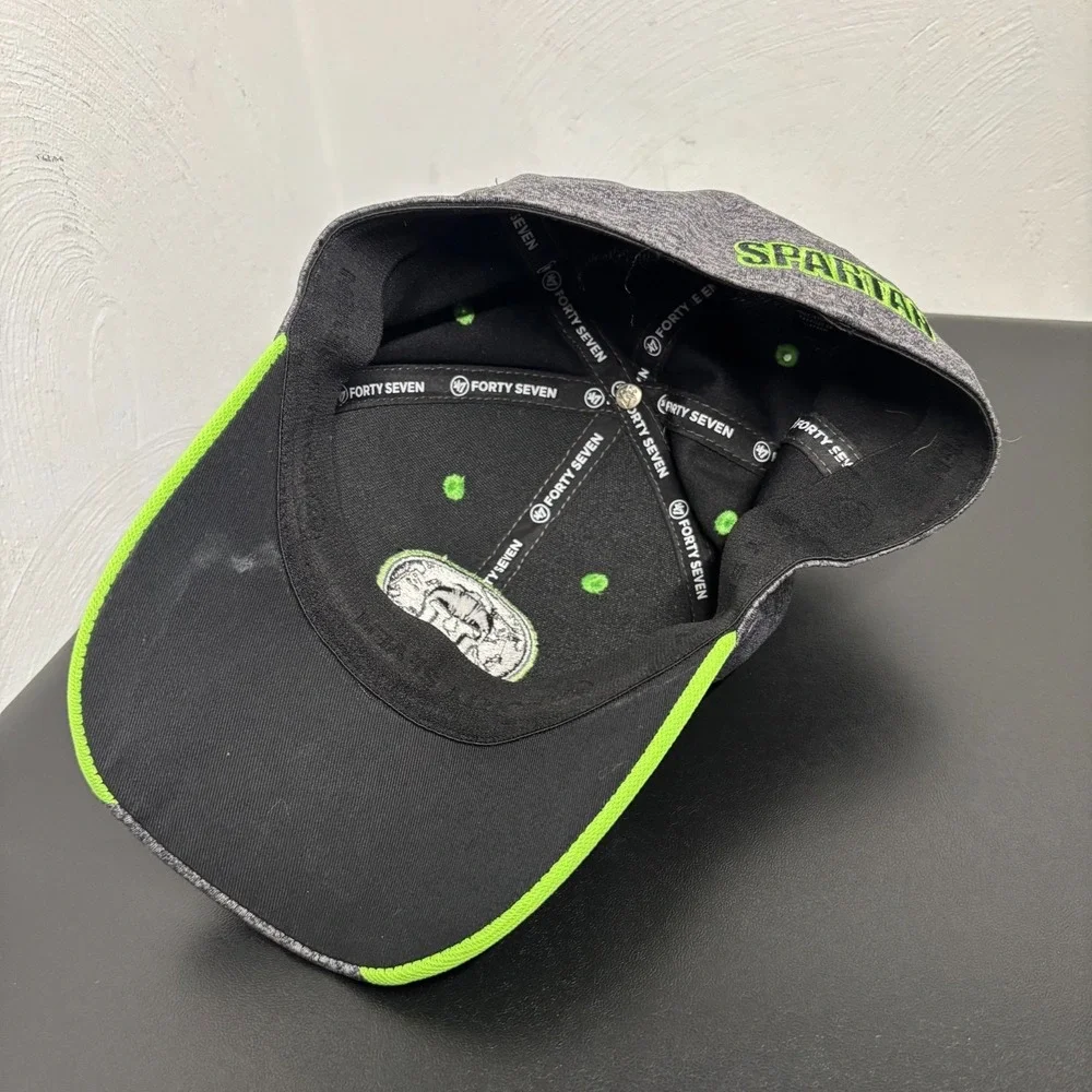 '47 Brand Spartans Baseball Cap Hat Gray Green OSFM Stretch‎ Unisex Spellout